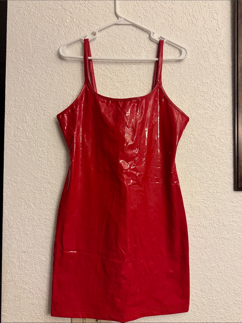 Fashion Nova Red Vinyl Mini Slip Dress